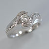 custom diamond bypass engagement ring in white gold Euro shank