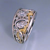 Diamond ring set in platinum and 18k yellow gold