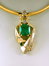 Emeralds with Diamonds in 18k white and yellow gold