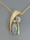 Opal in 18k white and yellow gold with diamonds