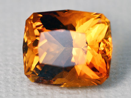 Cushion cut 6.5ct Citrine gemstone from Brazil